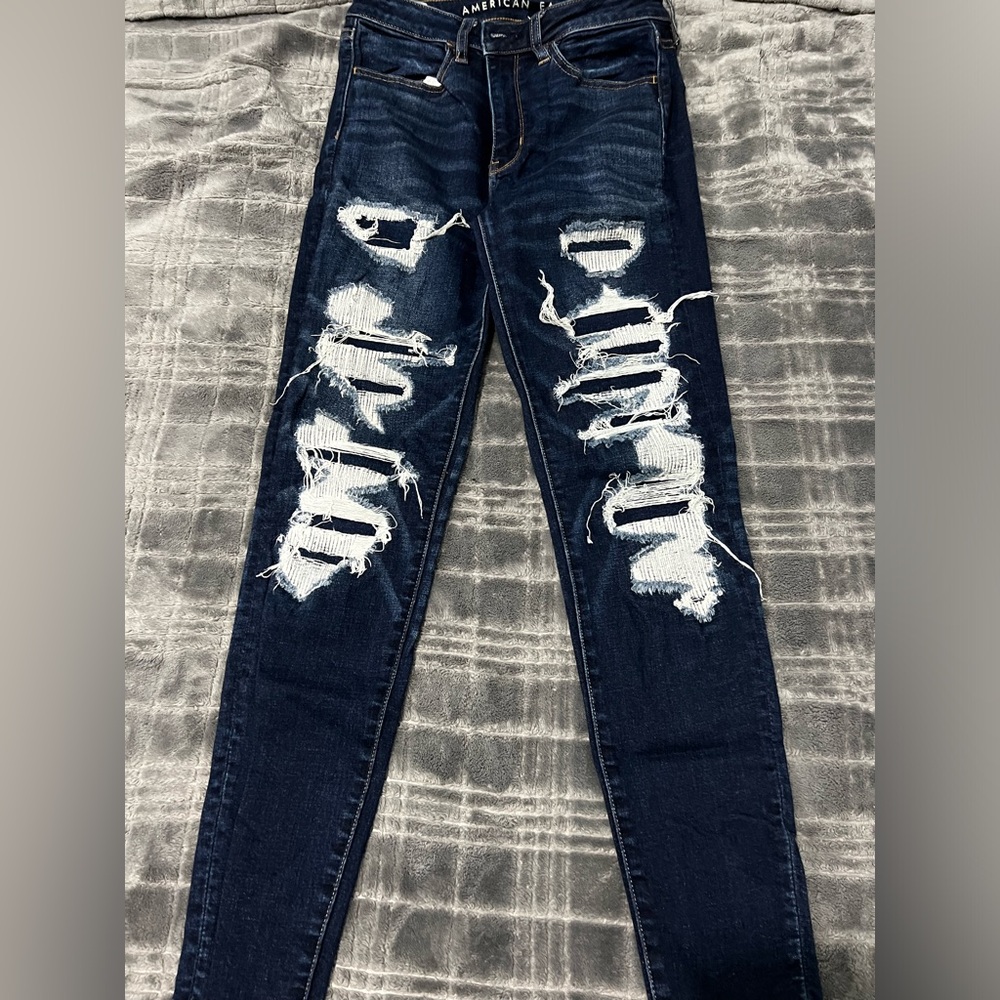 American Eagle Faux Ripped High Rise Jegging